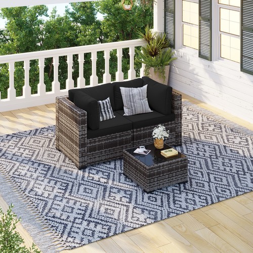 Piece gray rattan sofa set - rattan,