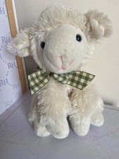 Cute Cuddly Fluffy Sheep Soft Toy With Ribbon Neck Tie