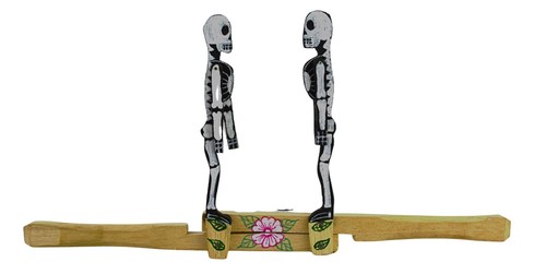 Mexican skeleton push pull toy - mexican,