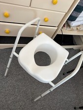 Large One Piece Toilet Seat and Frame - Height Adjustable - 190kg Weight Limit