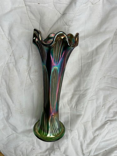 Fenton ribbed carnival glass