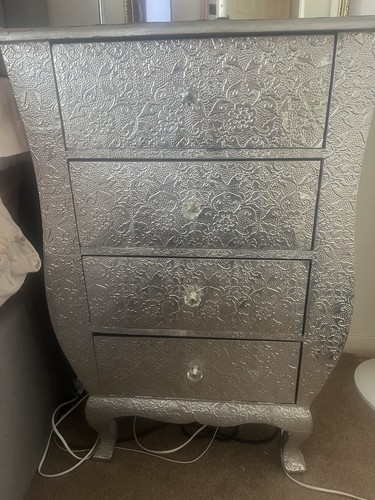 Silver embossed floral - embossed,