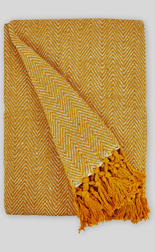 Yellow white herringbone - yellow,