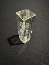 Egyptian Laser Etched Glass Block Beveled PAPERWEIGHT 3D ORNAMENT