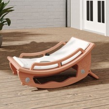 Kids Rocking Chair with Cushion Sturdy Plastic Children Toddler Recliner Nursery