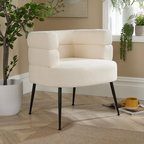 Barrel boucle teddy fur accent - teddy,