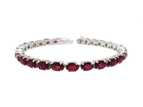 Silver ruby bracelet 4x6 - bracelet, mm