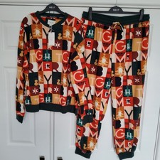 NEXT Womens Christmas Merry & Bright Cosy Pyjamas SIZE LARGE 16 - 18 New