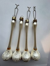 4 Vintage Silver-Cream Icicle