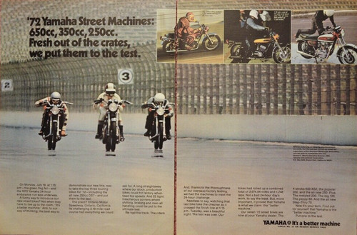 1972 yamaha motorcycle print - motorcycle,