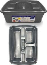 Cleaning Caddy Plastic Large Basket Organizer Carry Tray Kitchen Storage Grey