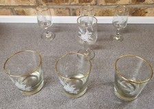 Vintage, Winter Rose Design, Variety of Glassware