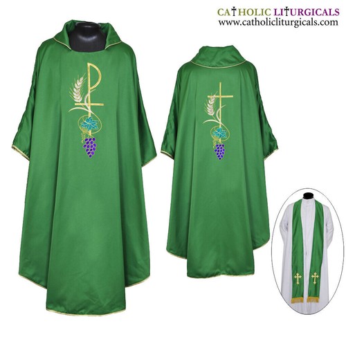 New green gothic chasuble - green,
