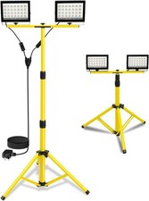 T-SUN 11000Lumen LED Work Light with Stand, 2 Adjustable Head with 13FT Cord