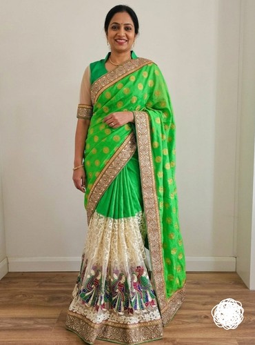 Green cream embroidered - &,
