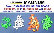 OKUMA HI-VIZ OVAL FLOATING RIG BEADS SEA FISHING LINE INLINE FLOAT POP UP POPPER