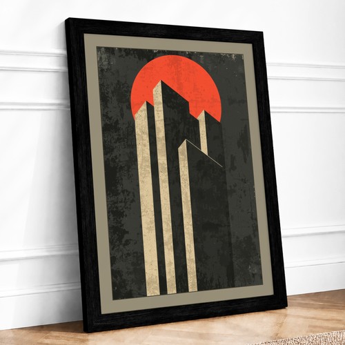 Urban sunrise art deco framed - deco,
