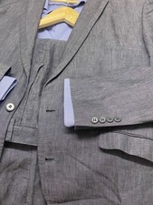 MILAN Collection-2Buttons 2Pieces Linen Suit  Grey Men’s U.K-42”EUR-52-U.S-42”