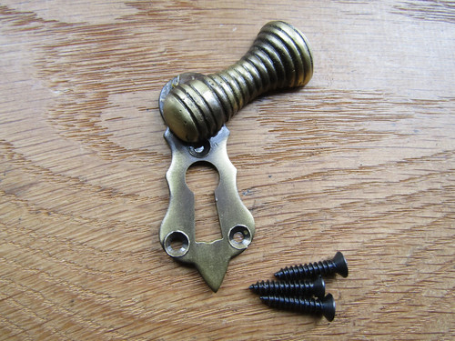 Antique brass key hole cover - hole,