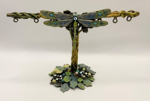 Dragonfly enamelled earring - enamelled,