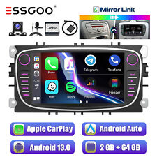 Android 13 Carplay Stereo GPS 2+64G Radio Cam For Ford Focus 2 Mondeo Mk4 C-MAX