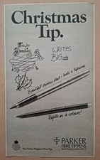 Parker fibre tip pens Original UK Press Advert 1974
