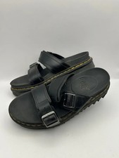 Dr Martens Myles Platform Chunky Black Leather Gladiator Sandals Size 6