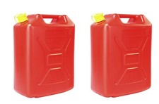 2 x 20L 5 Gallon Plastic Fuel Gas Petrol Diesel Water Jerry Can Tank Container