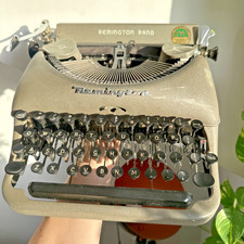 Vintage Grey Remington Rand Typewriter 1930's w/ Black Hard Case *Not Working*