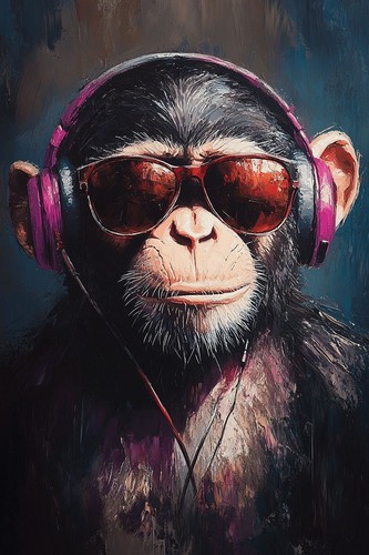 Banksy style monkey canvas - banksy,