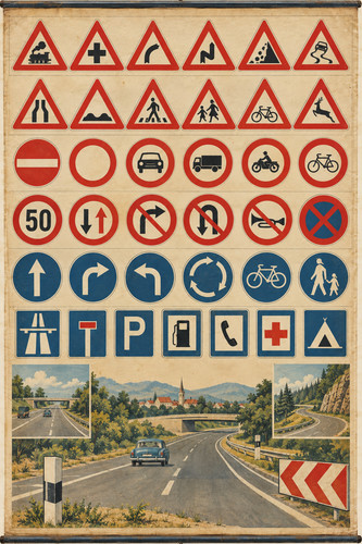 1950s german road - 32., signs