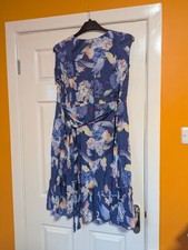 Monsoon Blue Floral Dress, Size 22, BNWT