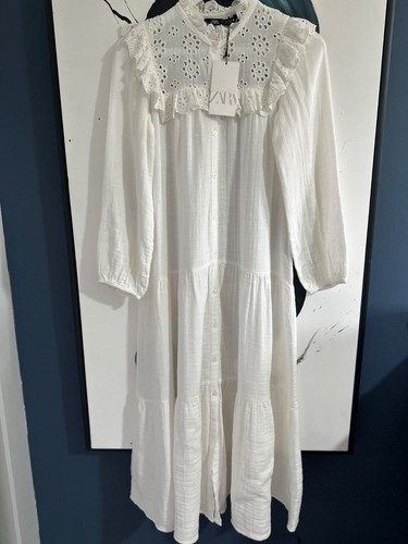 Zara dress soft white - zara,