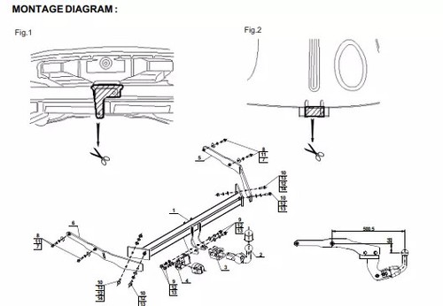 Detachable tow bar - detachable, ford
