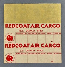 Redcoat Air Cargo Airline Sticker Air Waybill Label Vintage Air Freight Baggage 
