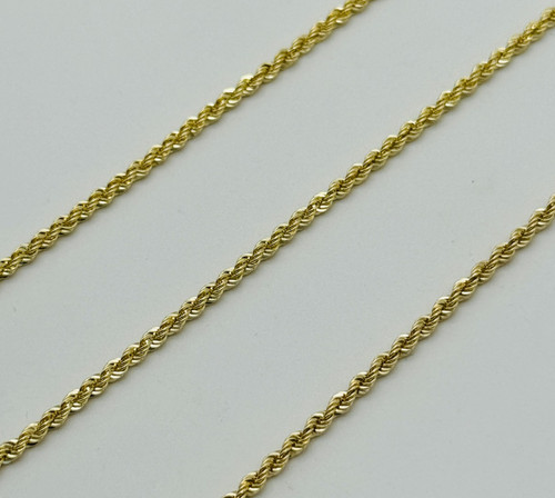 Solid 9ct yellow gold - gold, rope