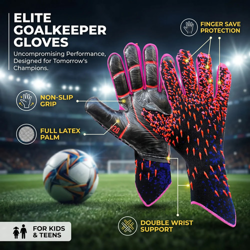Kids goalkeeper gloves - goalkeeper, with