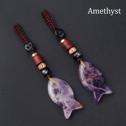 Natural stone fish keychain - stone,