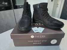 PAVERS SIZE 5 UK EUR38 WOMENS BLACK ZIP ANKLE BOOTS