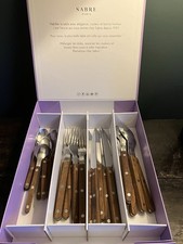 Sabre Paris 24 Piece Stainless Steel And Wood Bistro Cutlery Set