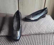 ARA Women's Black/Snakeskin Patent Real Leather Shoes UK 4.5 G  Used once