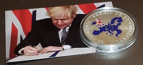 Brexit silver coin - brexit, boris