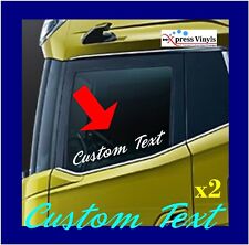 2 x CUSTOM WORDS truck window