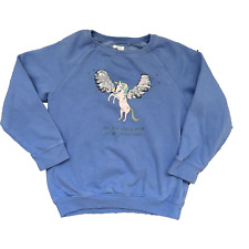Beautiful Girls Next Size 9-10 Years (140cm) Blue Unicorn Jumper Top VGC!