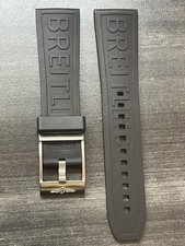 BREITLING OEM 24MM Diver Pro Black Rubber Strap w/ oem Tang Buckle
