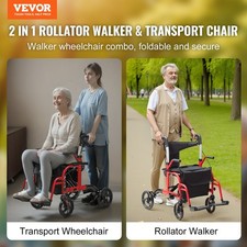 2 In 1 Rollator Walker &