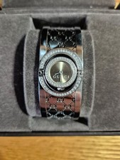 Gucci Twirl Watch 72 Diamond Luxury Bangle Bracelet Diamond Bezel YA112 in Box
