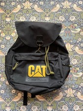 CAT Diesel Power 80's 90's Vintage Satchel Rucksack Backpack Bag Black Rare Used