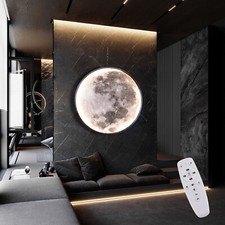 Modern 3D Moon Art Deco LED