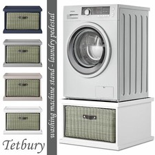 Tetbury washing machine stand with storage. Dryer pedestal with drawer.ASSEMBLED